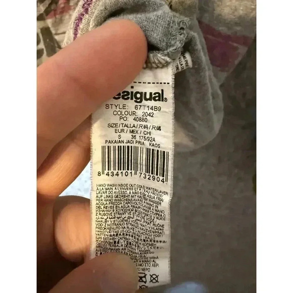 Desigual Man Skull Abstract Long Sleeve Top - Small - Picture 5 of 6